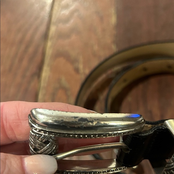 Brighton Black Leather Belt with Silver Buckle - Picture 8 of 8